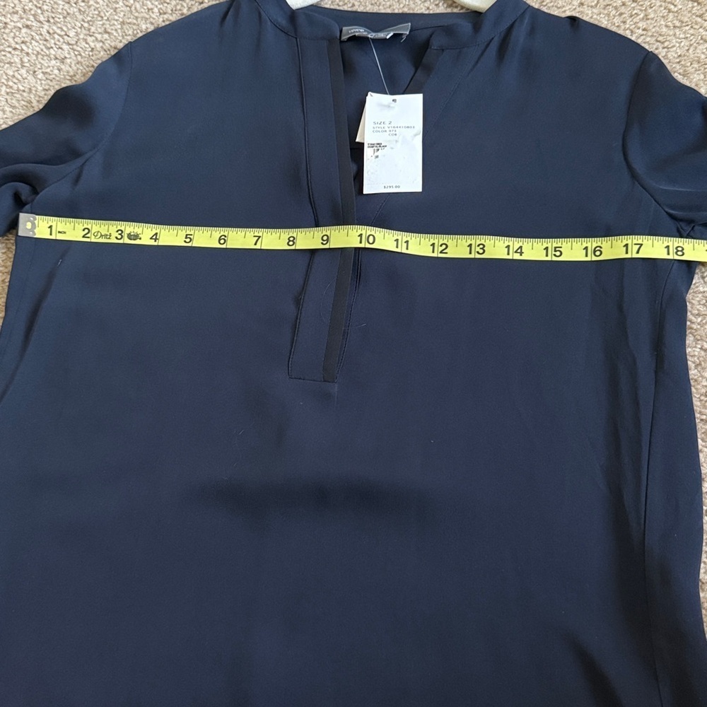 Vince Silk Tipped Contrast Long Sleeve Blouse- size 2- NWT - Picture 5 of 10